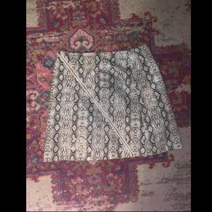 Snakeskin leather skirt